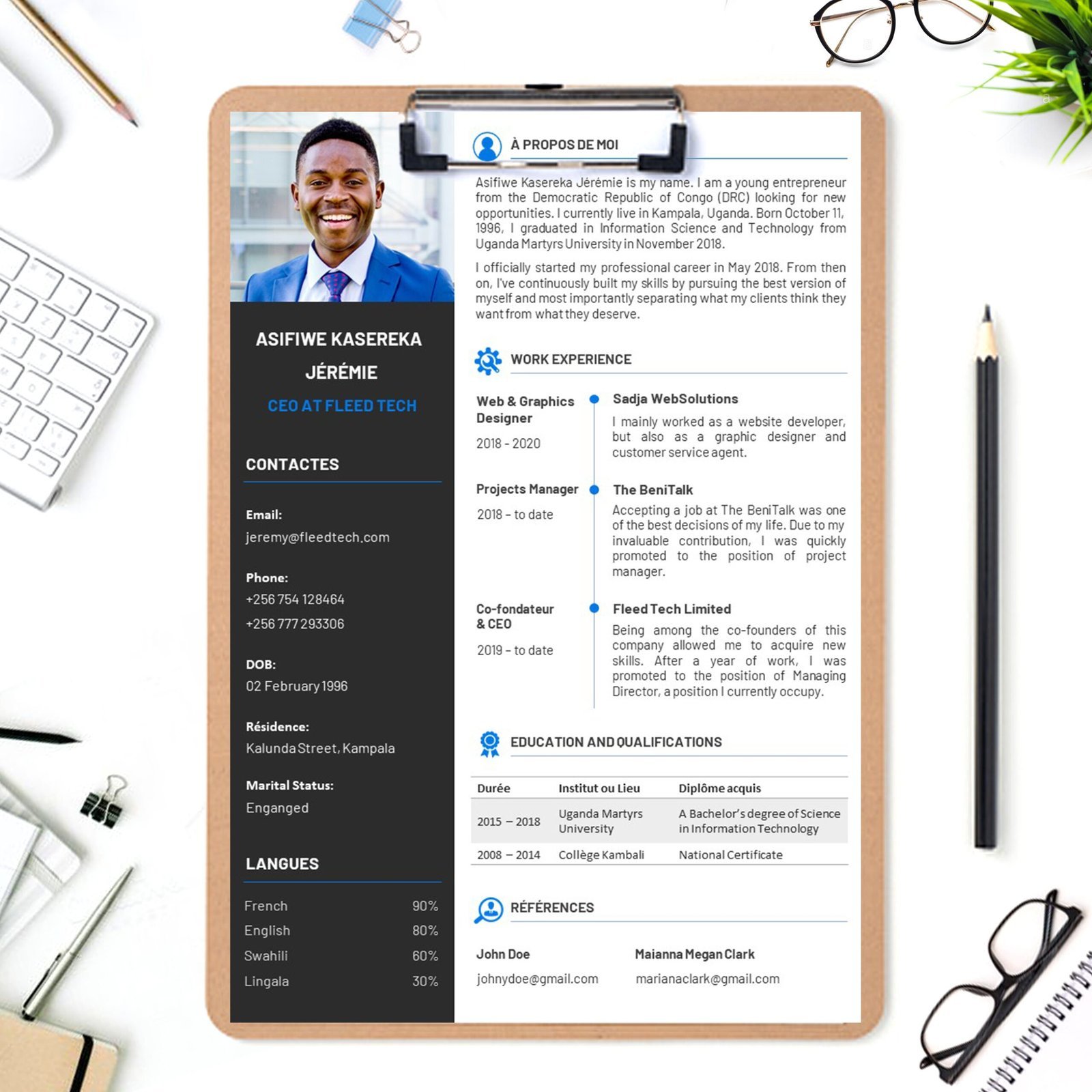 Free Editable Powerpoint CV Template 4