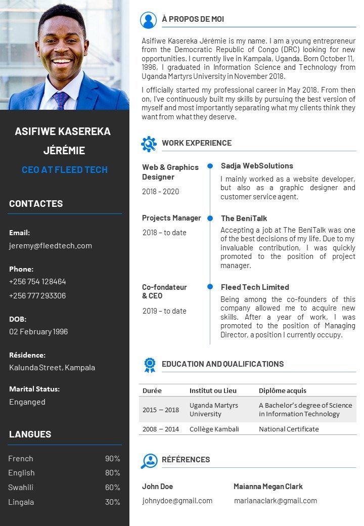 Free Editable Powerpoint CV Template 4
