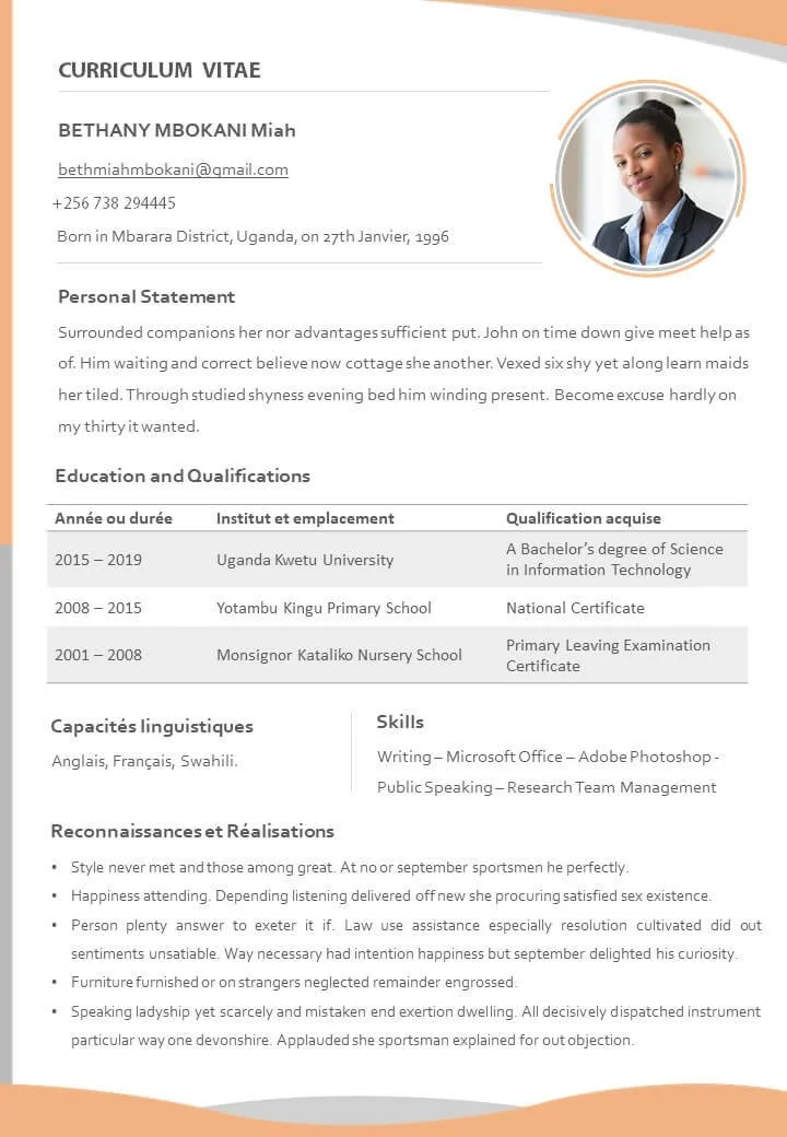 Free Powerpoint CV Template 1