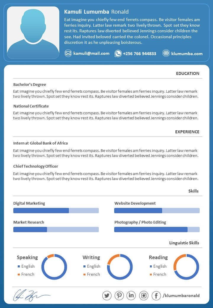 Free Powerpoint CV Template 3
