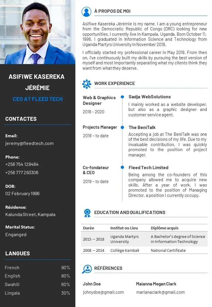 Free Editable Powerpoint CV Template 4