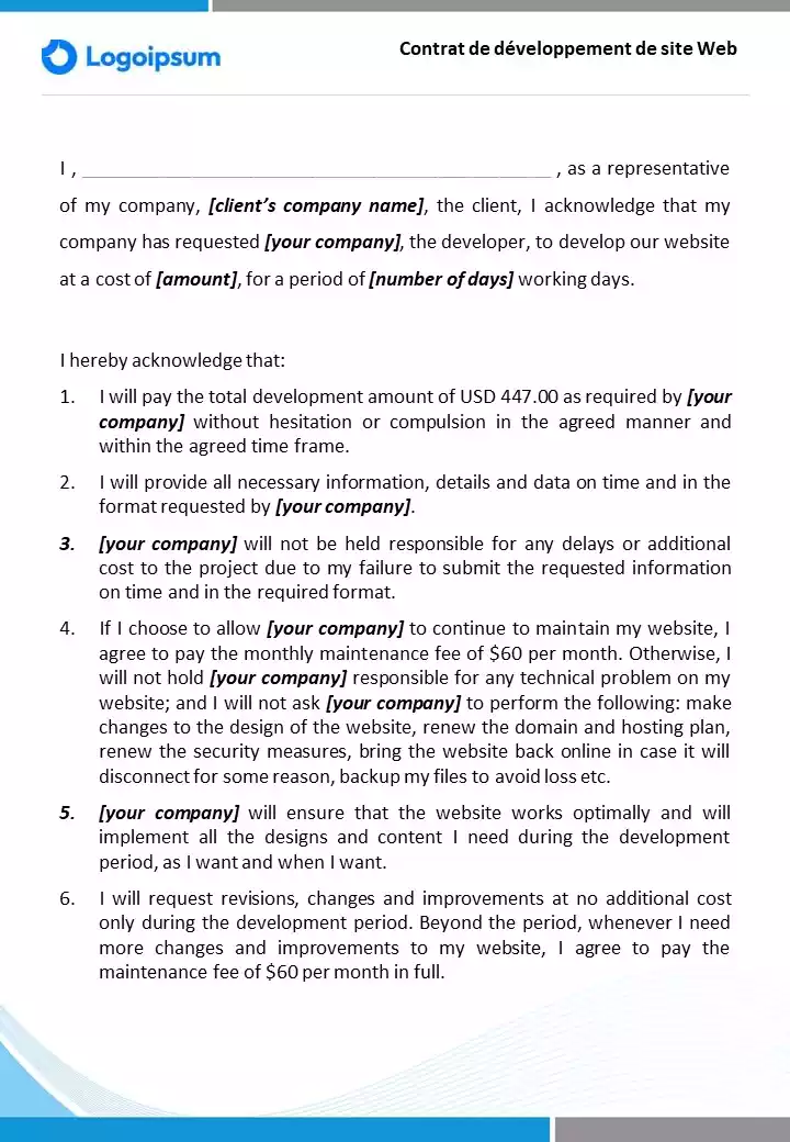 Website Design Contract Template