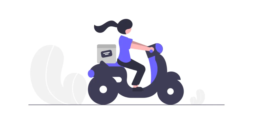 Woman on bike Vector